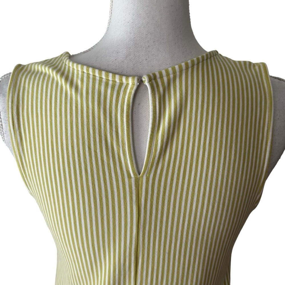 Ann Taylor Sleeveless Peplum Jersey Knit Top Women’s SZ Small Green White Stripe - Picture 5 of 7